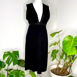 J Crew Black Wool and Sequin Dress - 8